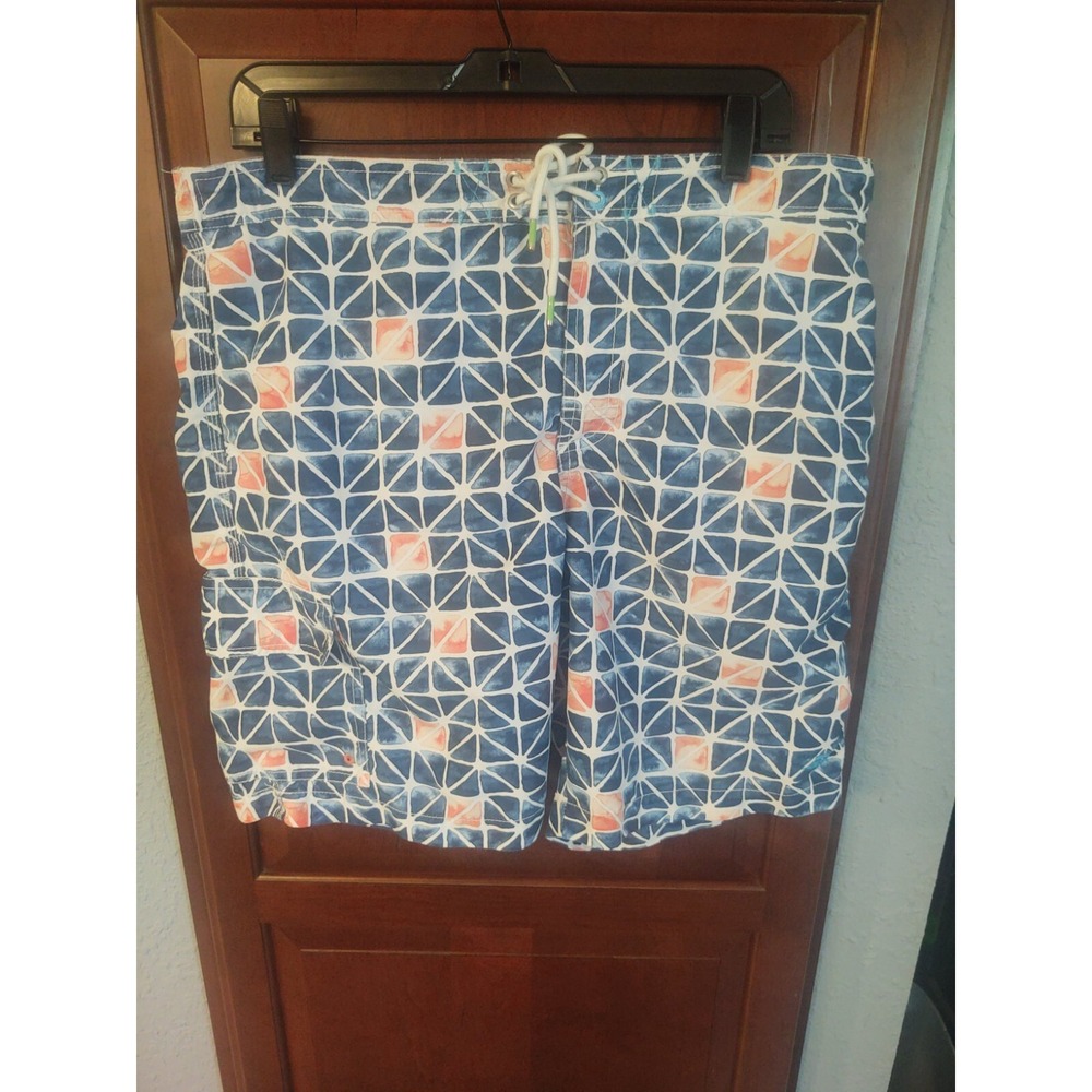 Tommy Bahama Relax Orange/Blue/White Swim Trunks Men's Size Large Mesh Lining